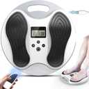 EMS Foot Massager for Neuropathy, NMES Foot Stimulator for Neuropathy Feet Nerve Electric Foot Massager for Circulation and Pain Relief with 4 TENS Unit Muscle Stimulator Pads (White)