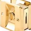 Prime-Line N 6771 Pocket Door Privacy Lock with Pull - Replace Old or Damaged Pocket Door Locks Quickly and Easily Brass (Single Pack)