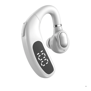 Wireless Handsfree Bluetooth Earpiece for Driving Single Earbud Bluetooth Headset One Ear Earbuds Open Ear Earphone Running Sports Headphones with Ear Hook Trucker Blue Tooth Headset for Business