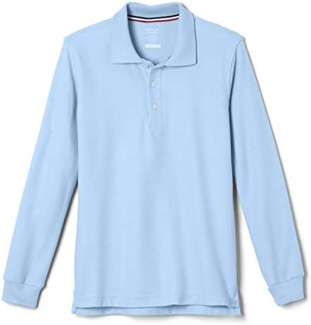 French Toast boys Pique Polo School Uniform Shirt With Long Sleeves for Boys and Girls XS (4,5)
