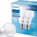 7W A19 Medium Base Daylight LED Light Bulbs - 2 Pack