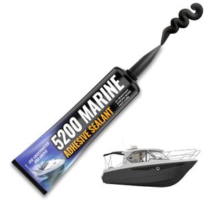 [Black] 5200 Marine Sealant - Fast Cure, High Bond Strength, UV Resistant Underwater 5200 Fast Cure, Marine Adhesive Sealant for Boats, Hulls, Decks, & RVs Marine Caulk Black 3oz
