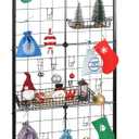 GADFISH Gridwall Panel Display Stand, Heavy-duty Movable Wire Gridwall Display Racks, Floorstanding Double Side Display Stand for Home Organization, Retail, Trade Show, Arts Craft Fair (Dark), GFJ02