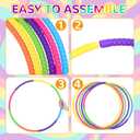 Sratte 12 Pcs Toy Hoop for Kid - Detachable & Adjustable Colored Hoop Exercise Ring Plastic Circle for Kid, Teen Gymnastics, Dog Agility Equipment, Require Self Assembly (Stylish Colors, 32 Inch)