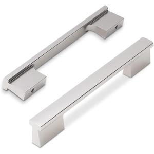 10 Pack Brushed Satin Nickel Cabinet Pulls 5 Inch Hole Centers Kitchen Cabinet Handles Silver Drawer Pulls Cabinet Hardware