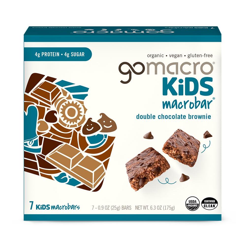 Gomacro, Organic Bar Kids Double Chocolate Brownie 7 Count, 6.3 Ounce, BBD 19 Sep 2026