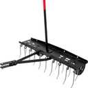 Suchtale 40inch Tow Behind Dethatcher with 20 Spring Steel Tines,Lawn Sweeper Garden Grass Tractor Rake Removes Thatch from Large Lawns, Riding Lawn Mower Attachments for Outdoor Yard Tools Lawn Care (40-inch)
