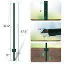 FOREHOGAR Metal Fence Post Green 4.8 feet, Pack of 8, T Posts for Wire Fence, No Dig Steel U Post Fencing for Lawn Garden Wire Mesh Poles Sign Outdoor Light Duty