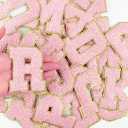 Morcheiong 52Pcs 3.14 Inch Large Chenille Letter Patches A-Z Self Adhesive, Chenille Letters for Clothing, Letters Patches for Fabric (Light Pink)