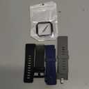 LEEFOX Compatible Blaze Bands with Frame, Sport Silicone Replacement Strap for Blaze Smart Fitness Watch Accessory Wristbands Small, Classic Gray Navy Black Bracelet w/Black Frame