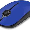 VssoPlor Wireless Mouse, 2.4G Slim Portable Computer Mice with Nano Receiver for Notebook, PC, Laptop, Computer-Black Blue