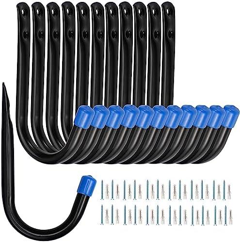 Locawaya Garage Storage Hooks, Garage Wall Hooks for Hanging, Heavy Duty J Utility Hangers, 12 Pack (‎12G-3.5inch12)