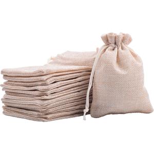 Sansam 50pcs 3.6X4.8 Inch Drawstring Burlap Gift Bags, Small Jute Jewellery Pouches, Tiny Cream Lining Burlap Favor Sacks For Herb, Spices, Jute Treat Bags for Christmas, Wedding, Party (1 Count (Pack of 50))