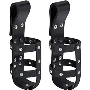 Motorcycle Cup Holder for Drink Classic Cowhide Leather Cup Holder for Motocycle Bike (2Pack)