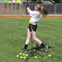 BaseGoal Batting Tee Baseball Tee,Softball Travel Portable Tee Tripod Stand Rubber Tee for Batting Training Practice with Carrying Bag