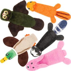 FIREOR Dog Squeak Toys, No Stuffing Plush Crinkle Water Bottle Dogs Chew Toy for Small Medium Large Breed Chewer Squeaky Tough Durable Puppy Teething Chewing Interactive Keep Them Busy Birthday Gifts (5 Piece Set)