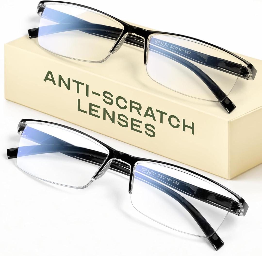 Gaoye 2.0 Executive Style Reading Glasses Men - Durable Readers with Blue Light Filtering- Comfortable Fit with TR90 Frames