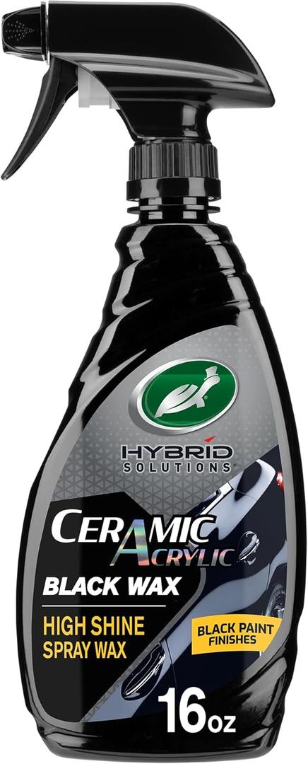 Turtle Wax 53447 Hybrid Solutions Ceramic Acrylic Black Spray Wax Formulated for Black Car Paint, Fills Scratches and Swirl Marks, Provides Water Repellency, Protection and Shine, 16 oz. (Pack of 1) (32 Fl Oz (Pack of 1))