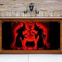 Halloween Garage Door Cover 13x6Ft Witch Cauldron Banner Spooky Witch Silhouettes Halloween Backdrop Red Glow Garage Decoration for Trick or Treat Outdoor Party Haunted House Display