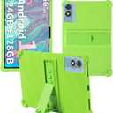 Case for Relndoo T901 2025 Android 15 Tablet 10.1 InchWUNIAK Shock Proof Lightweight Stand Rubber Shell Protective Cover,Kids Friendly Soft Silicone Adjustable Stand Cover,Green