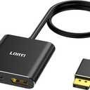 Displayport To Dual Displayport Splitter Adapter, 4K60Hz MST Displayport Hub 1 In 2 Out Display Port For Dual Monitors, DP1.4 Display Port Splitter For Desktop, Laptop, Extend Display