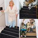 Stair Treads for Wooden Steps 15pcs - 8x30in Carpet Stairs Runner Indoor Non-Slip Stair Mats for Kids Elders and Pets Black