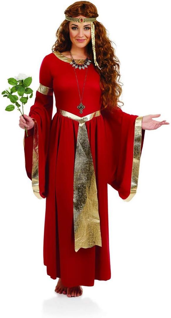 fun shack Renaissance Dress Women, Medieval Costume for Renaissance Faire, Elegant Historical Dress for Events (XX-Large, Red)
