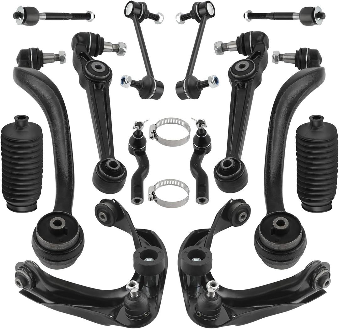 maXpeedingrods 14 PC Front Suspension Kit for Ford Fusion 2010-2012 for Mercury Milan 2010 2011 for Lincoln MKZ 2011 2012, Upper & Lower Control Arm Outer Inner Tie Rods Sway Bar End Links Boots