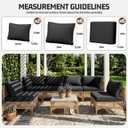 14pcs Outdoor Patio Cushion Covers Replacement, 24" Zippered Outdoor Cushion Covers Waterproof, UV Resistant & Washable Patio Furniture Cushion Covers Waterproof for Patio Sectional, Covers Only Black