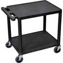 Luxor 26" H Black 2 Shelf A/V Multipurpose Utility Cart