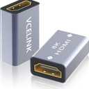 VCELINK HDMI Coupler 8K, HDMI 2.1 Female to Female Extension Adapter to Extend 2 Short Cables, Support 8K@60Hz / 4K@120Hz 120UHD, 3D, HDR, ARC Compatible with Laptop, PC, Monitor, Roku TV, 2 Pack