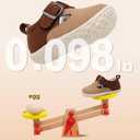 JOINFREE Toddler Shoes Girls Boys Lightweight Dress Shoes Wide Barefoot Flats Fashion School Shoe Kids Fall Walking Sneakers (Apricotbrown)