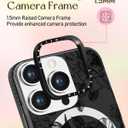 Cute Case for iPhone 16 Pro Max for Women Girls - Funny Black Flower Design Compatible with Magsafe Magnetic Ring Holder Kickstand Fashion TPU Phone Covers