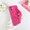 NITITOP Compatible with iPhone 12 Case Cute Rose Floral Flower for Women Girls with Wrist Adjustable Hand Strap Kickstand Grip Holder Soft TPU Slim Protection Phone Cover - Rose Red