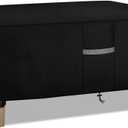 Dokon Patio Coffee Table Covers Waterproof Rectangular Outdoor Table Cover Windproof Anti-UV Heavy Duty Oxford Fabric Lawn Patio Furniture Covers with Air Vents (48"L x 25"W x 18"H) - Black