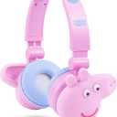 Peppa Pig - Kids Bluetooth Headphones, Wireless & Wired Over-Ear Headphones with Safe Volume, Adjustable Headband, Rechargeable Battery & Stereo Sound Perfect for School, Home, & Travel