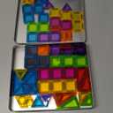 Mini Magnetic Tiles, 78PCS Travel Magnetic Tiles Set with Iron Box, Portable Building Blocks for Kids Ages 3+, Car Airplane Travel Essentials Kids Toy, Creative STEM Toys Birthday Gift for Boys & Girls