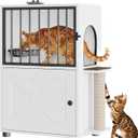 Dog Proof Cat Feeding Station, Dog Proof Cat Feeder, Cat Food Table, White, 13 inches x 25 inches x 33 inches