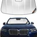 Pigenius Windshield Sun Shade for BMW X3 (G01) 2018-2023, Fits xDrive30i M40i X3 M. Reflective Aluminum Film Front Window Sunshade - BLAZBLOCK