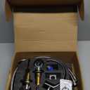 Bathroom Sink Faucet 3 Hole Widespread Waterfall Bathroom Faucets with Crystals Handles Basin Mixer Tap 8-Inch High Arc Vanity Faucet with Supply Hose, Brushed Nickel