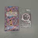 Loheckle for iPhone 14/13 Case with Stand- Compatible with MagSafe Women Girls Cute Clear Girly Aesthetic Unique Design Soft TPU Magnetic Ring Phone Cover for Apple 14/13, Purple Flower