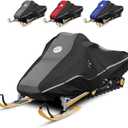 LIBZAKI Snowmobile Cover Waterproof Sled Ski Cover 600D Heavy Duty Oxford Fabric Freeze-Resistant Down to -40F Compatible with Polaris,Ski-Doo,Arctic Cat,Yamaha,Lynx,Camso,CFMOTO 116"-125" Gray