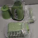 SUSTEAS Rotary Cheese Grater with Handle - Vegetable Shredder with 5 Well-designed Blades & Strong Suction Base,Round Mandoline Slicer & Food Chopper for Kitchen,with Blade Storage Box(Retro Green)