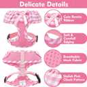 EXPAWLORER Cute Dog Harness and Leash Set - Pink Girl Dog Harness Checkered Step-in Design, Easy Adjustable No-Choke Lightweight Breathable Vest for Puppy Small Dogs Cats Outdoor Walking, Small