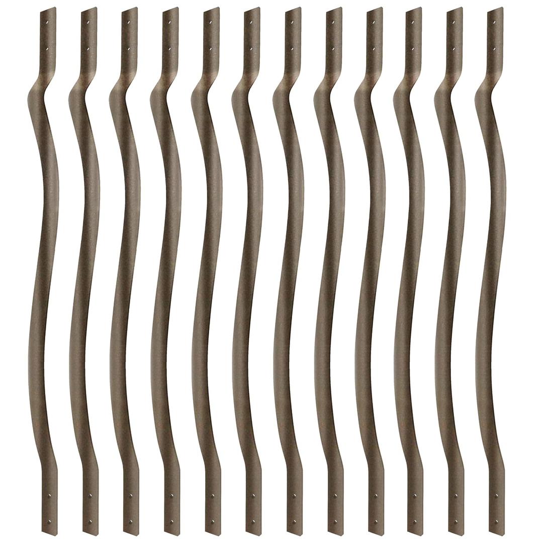 Myard 32-1/4 Inches Heavy Duty Iron Deck Balusters Furniture with Screws for Facemount Railing Fencing, European Baroque Silhouette Wrought Style (25-Pack, Bronze)