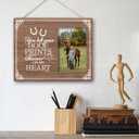 SRADMO Horse Pet Memorial Picture Frame,You Left Your Hoof Prints Forever on My Heart 108 inch Rustic Wooden Tabletop Photo Frame,Sympathy Gifts for Loss Of Horse,Passed Away Horse Memorial Gifts