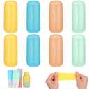 8Pcs Silicone Bottle Covers for Traveling Portable Leak Proof Travel Bottle Covers Elastic Silicone Covers for Travel Toiletries Essentials for Women Men, Fits Various Travel Size Bottles