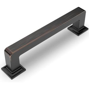 Amerdeco 10 Pack Oil Rubbed Bronze Cabinet Pulls 3-3/4 Inch(96MM) Hole Centers Kitchen Cabinet Handles Cabinet Hardware Kitchen Handles for Cabinets Cupboard Handles Drawer Pulls ZH0019