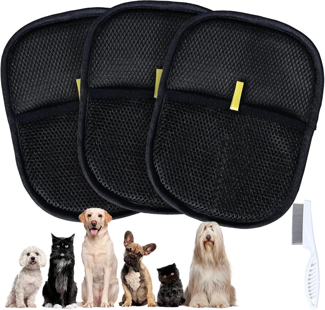 Pet Hair Removal Gloves, Electrostatic Pet Hair Grooming Gloves for Cat & Dog, Reusable for Couch, Clothing,Furniture