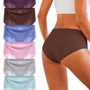 Memouniva Women's Seamless Underwear No Show Panties Invisible Ladies Hipster Breathable Briefs 6 Pack M